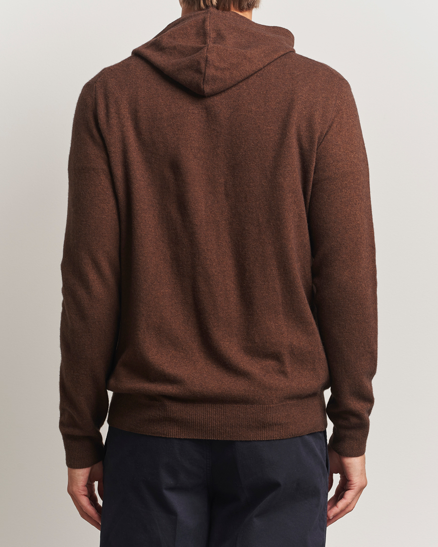 Men | Sweaters & Knitwear | Oscar Jacobson | Pascal Wool/Cashmere Hoodie Brown