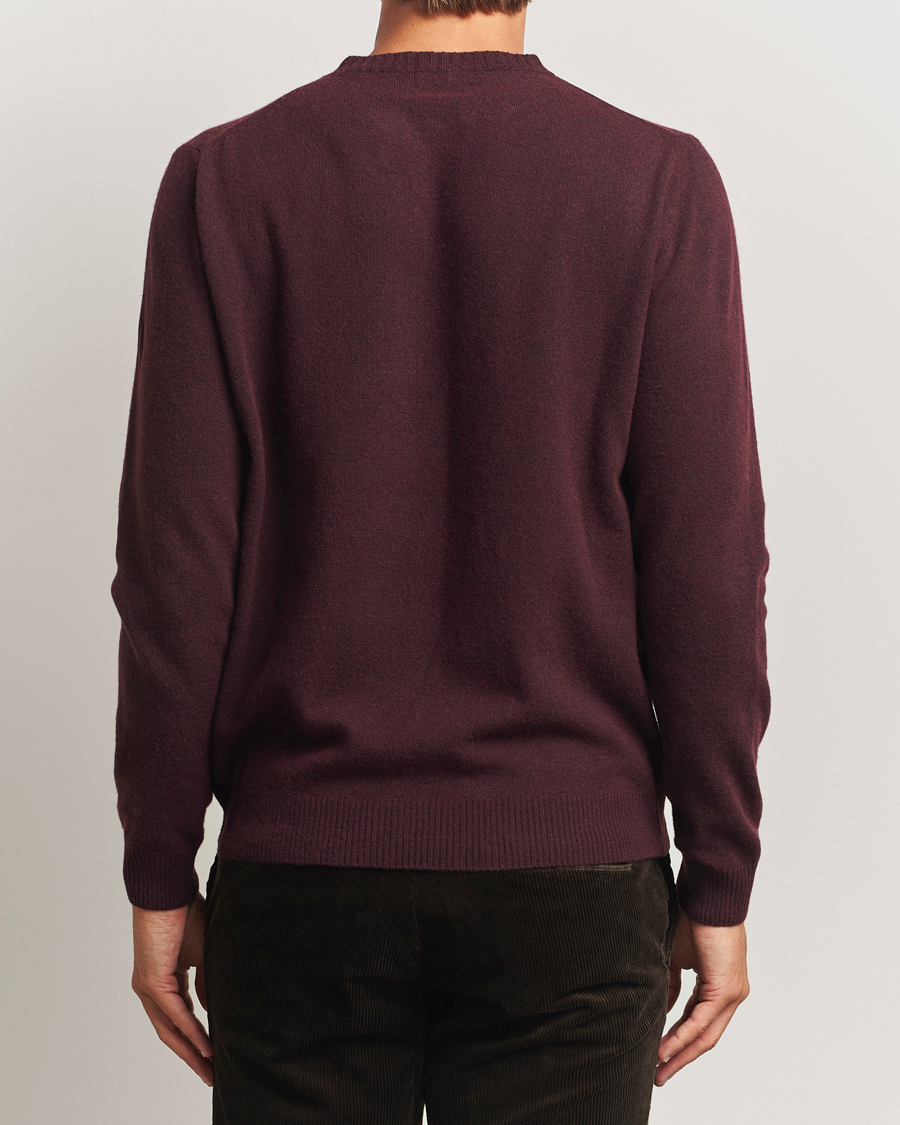 Men | Sweaters & Knitwear | Oscar Jacobson | Valter Wool/Cashmere Round Neck Burgundy