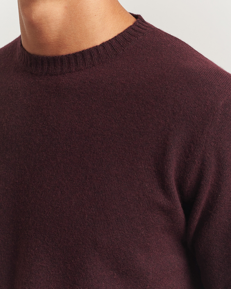 Men | Sweaters & Knitwear | Oscar Jacobson | Valter Wool/Cashmere Round Neck Burgundy