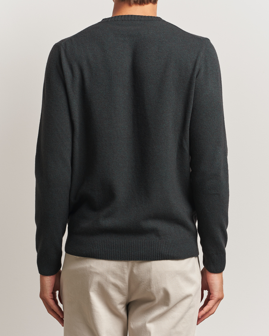 Men | Sweaters & Knitwear | Oscar Jacobson | Valter Wool/Cashmere Round Neck Green