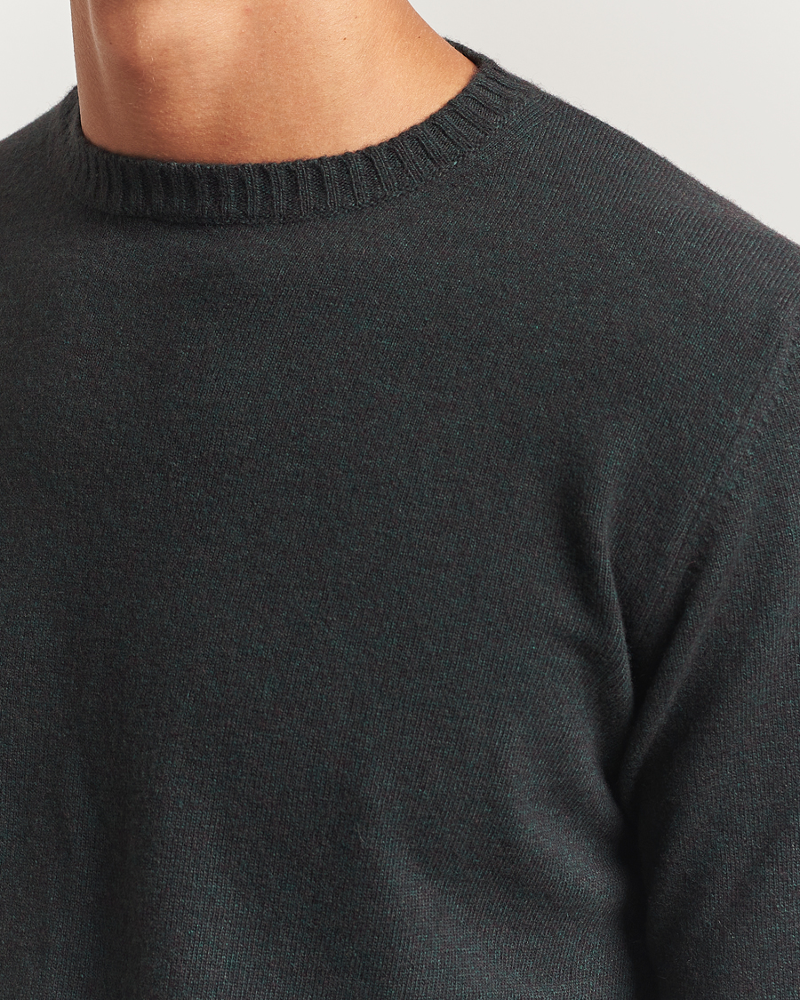 Men | Sweaters & Knitwear | Oscar Jacobson | Valter Wool/Cashmere Round Neck Green