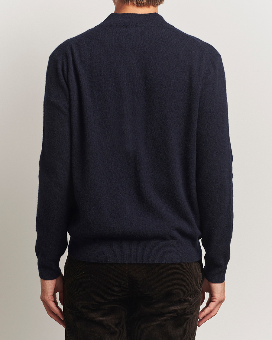 Men | Sweaters & Knitwear | Oscar Jacobson | Seb Wool/Cashmere Full Zip Navy