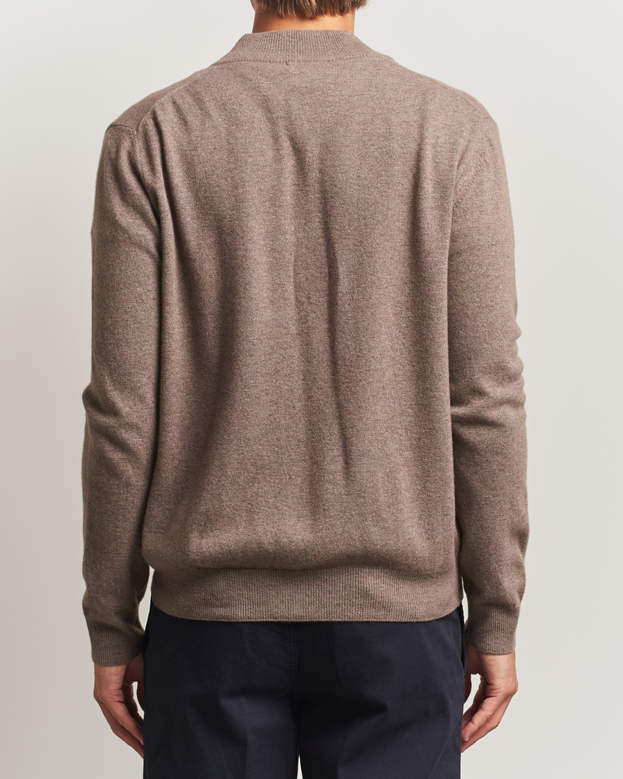 Men | Sweaters & Knitwear | Oscar Jacobson | Seb Wool/Cashmere Full Zip Light Brown