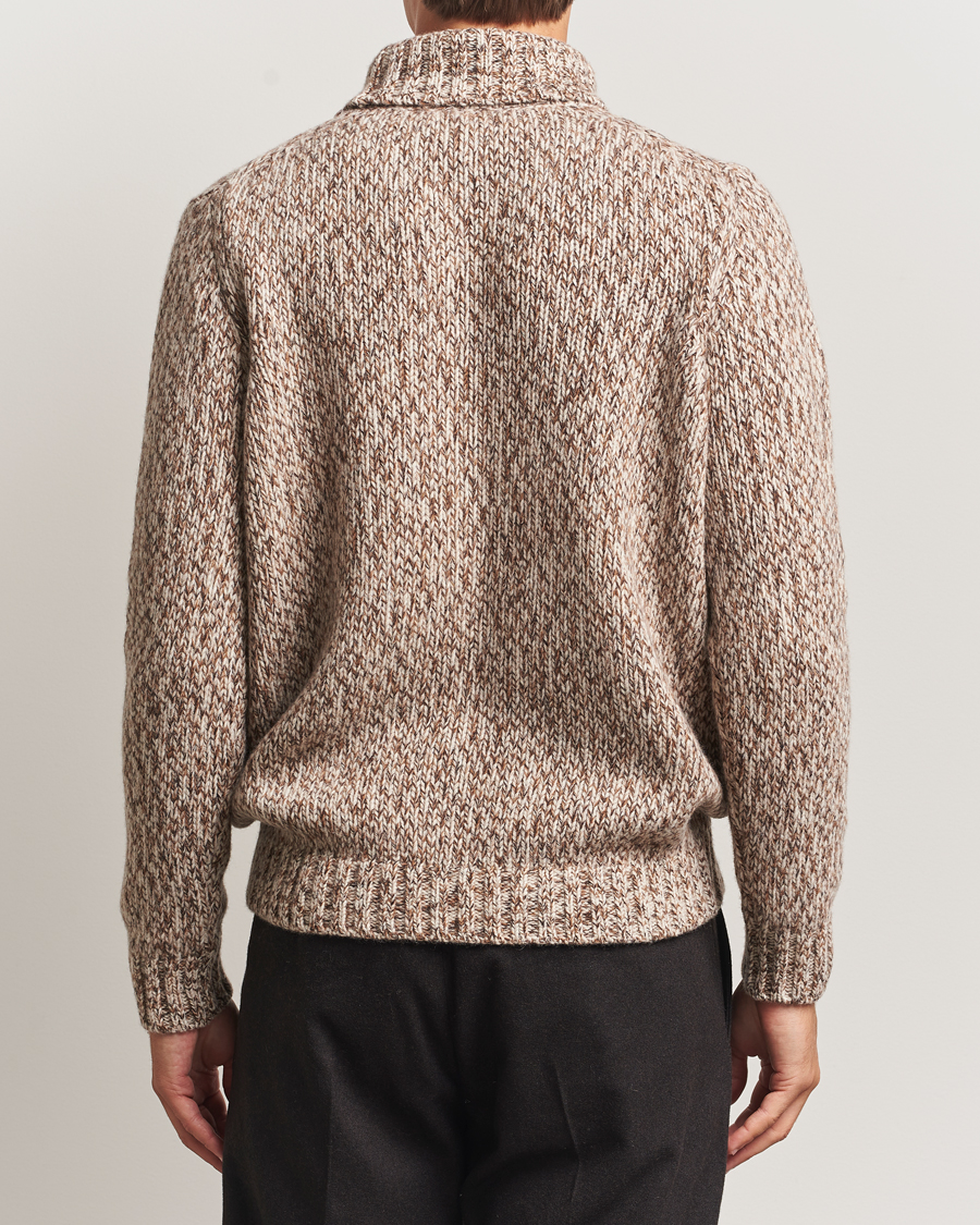Men | Sweaters & Knitwear | Oscar Jacobson | Mika Heavy Wool/Cotton Rollneck Beige