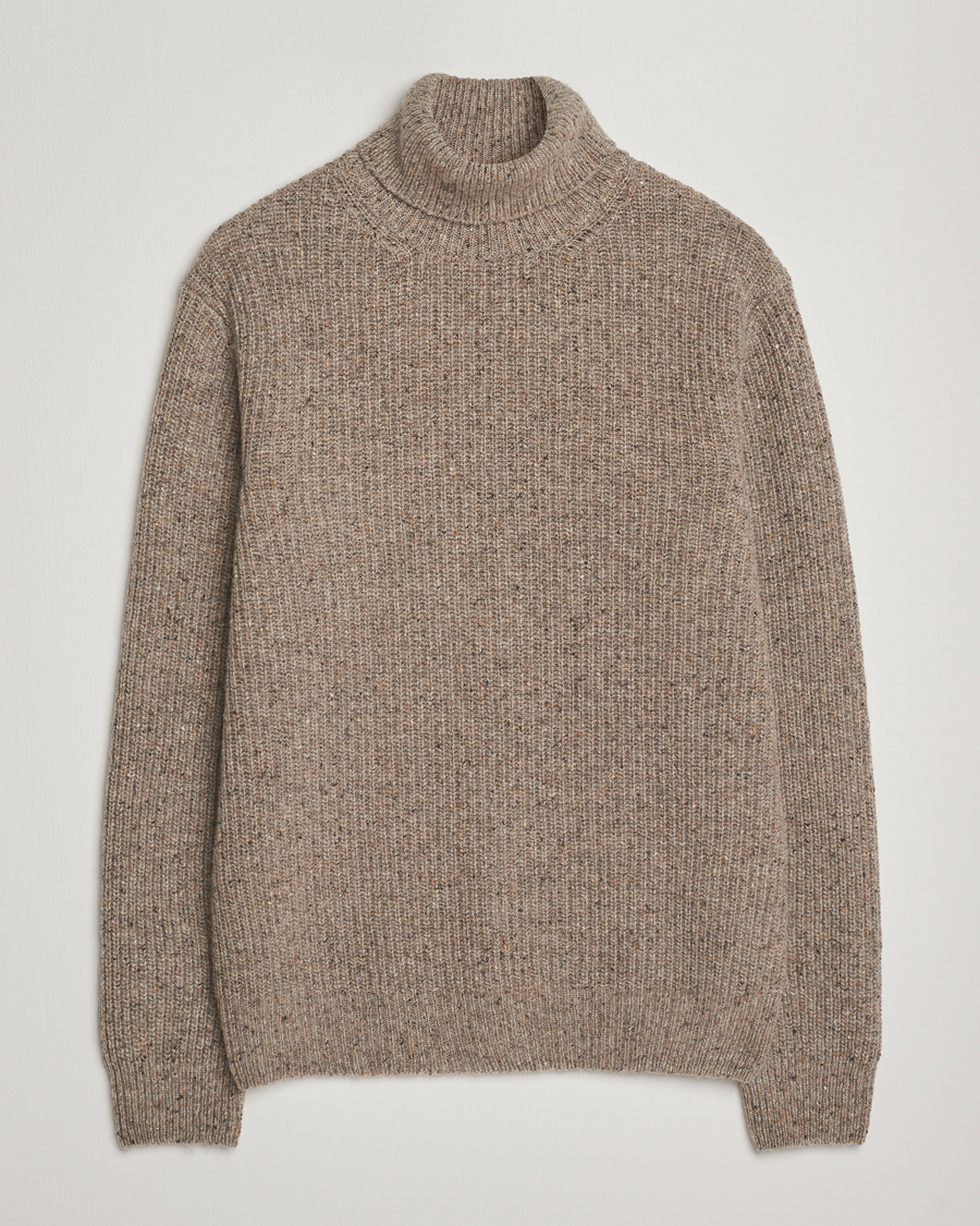 Men | Sweaters & Knitwear | Oscar Jacobson | Mika Heavy Merino Rollneck Beige