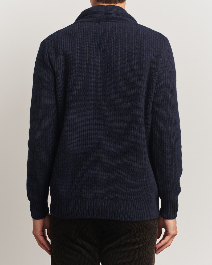 Men | Sweaters & Knitwear | Oscar Jacobson | Roland Wool Cardigan Navy