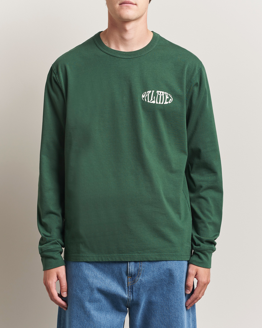 Men | T-Shirts | Palmes | Angels Long Sleeve T-Shirt Dark Green