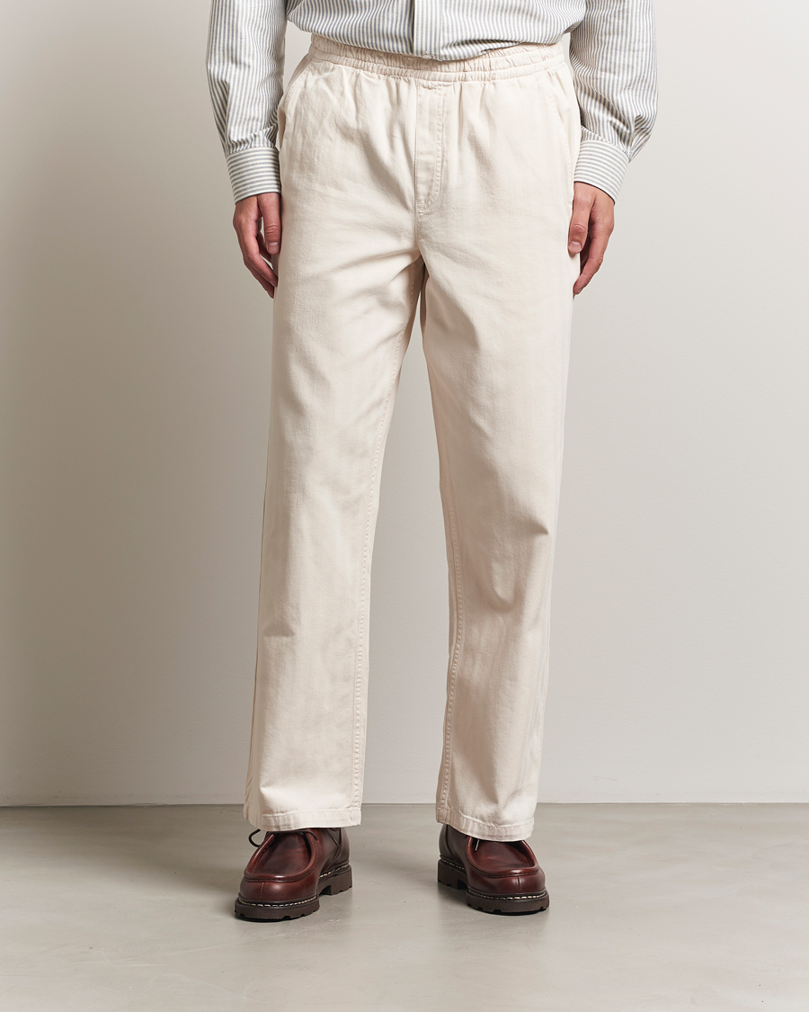 Men | Trousers | Palmes | Lucien Herringbone Cotton Trousers White Sand