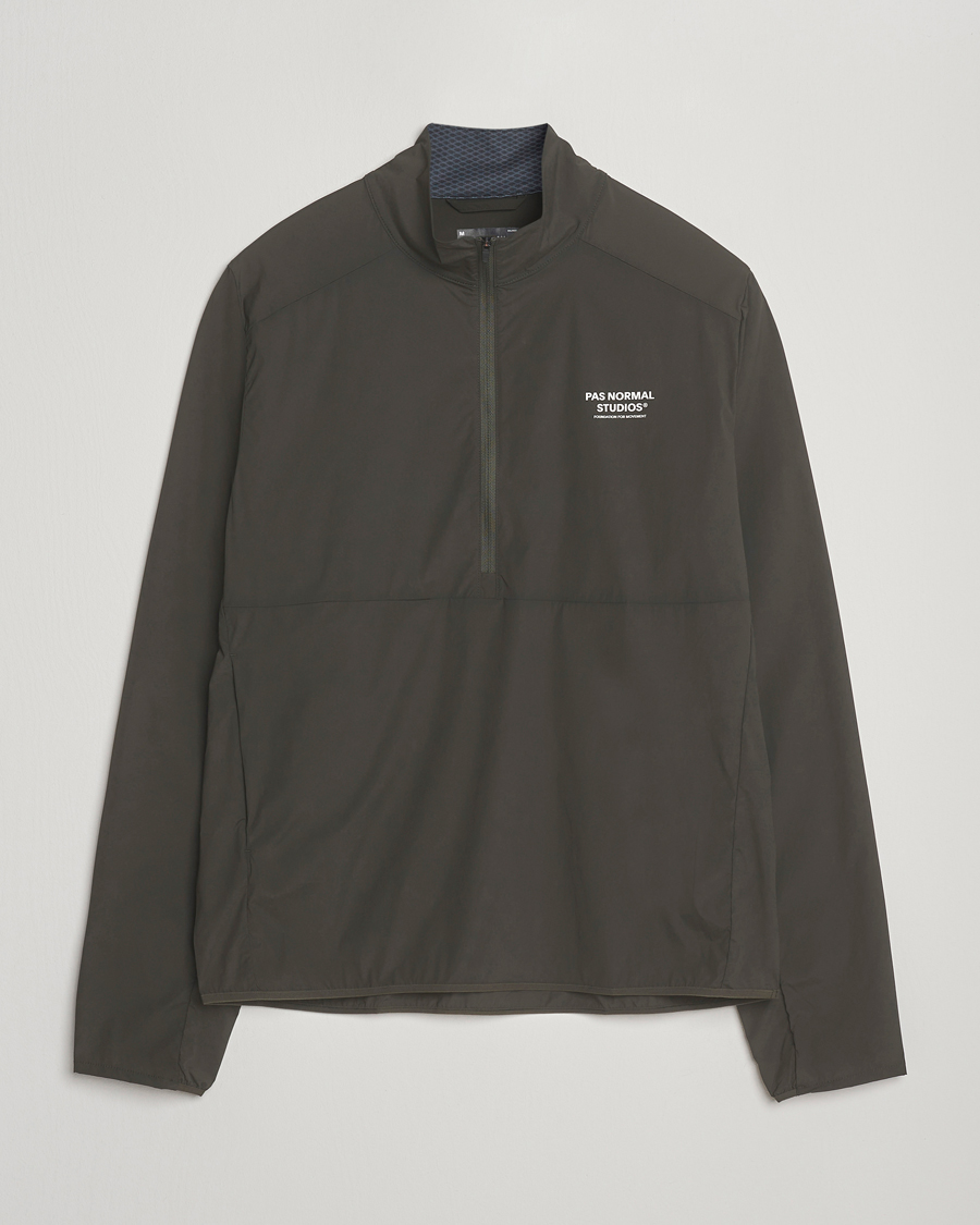 Men | Coats & Jackets | Pas Normal Studios | Balance Half Zip Jacket Dark Olive