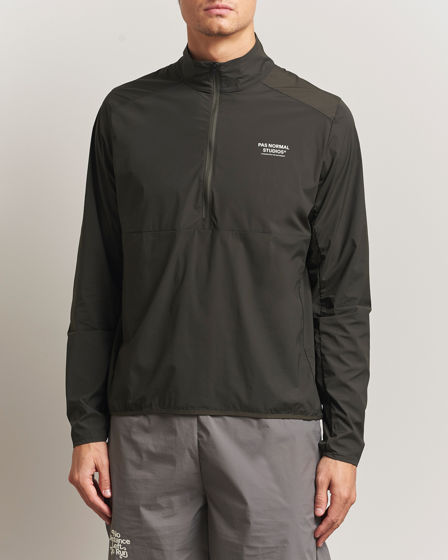Men | Coats & Jackets | Pas Normal Studios | Balance Half Zip Jacket Dark Olive