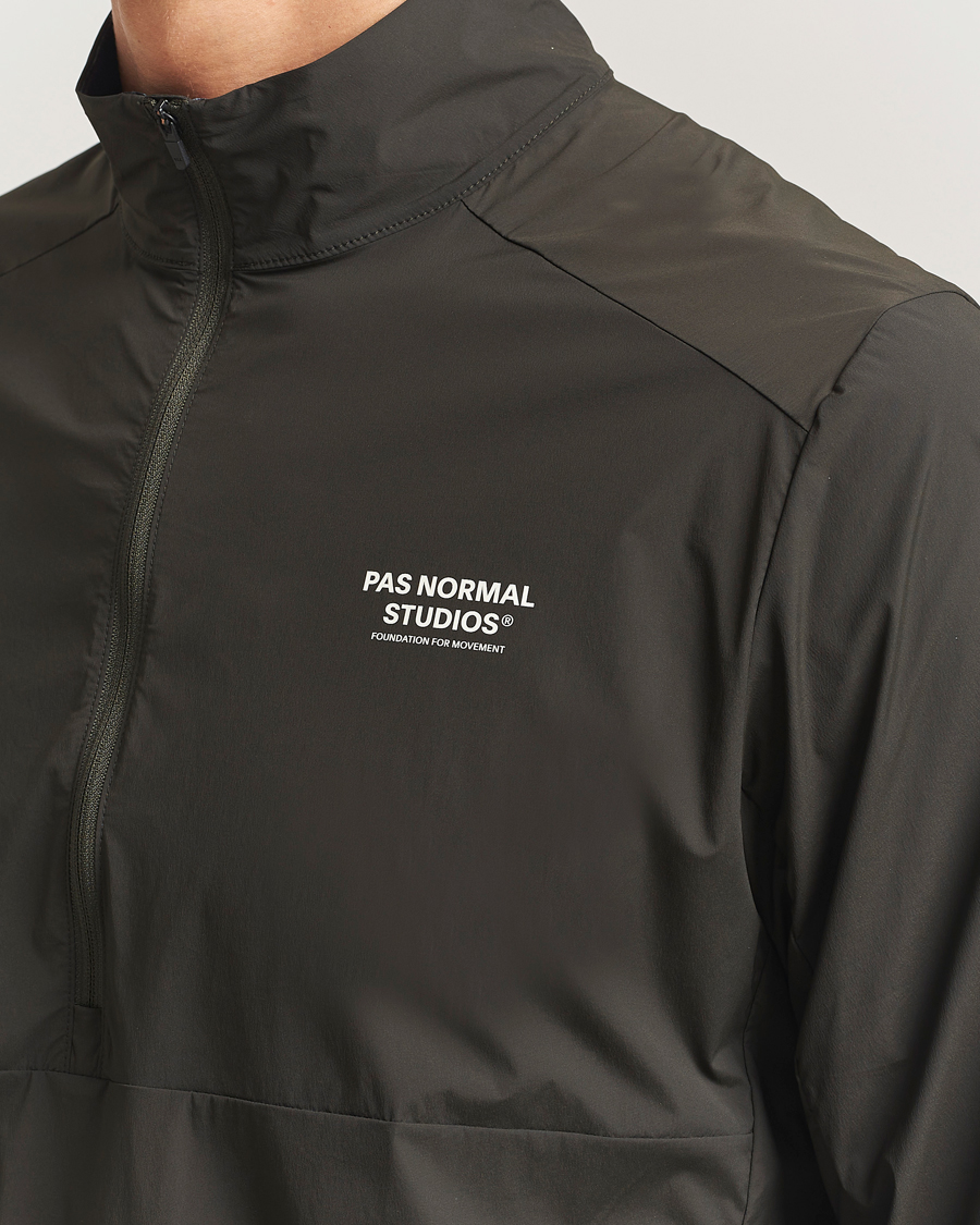 Men | Coats & Jackets | Pas Normal Studios | Balance Half Zip Jacket Dark Olive
