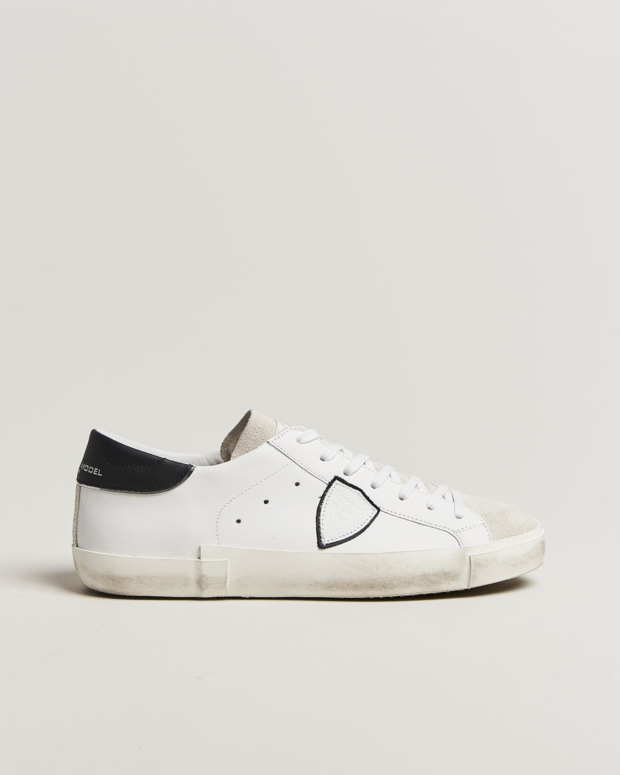 Men | Sneakers | Philippe Model | Prsx Low Top Leather Sneakers White/Black