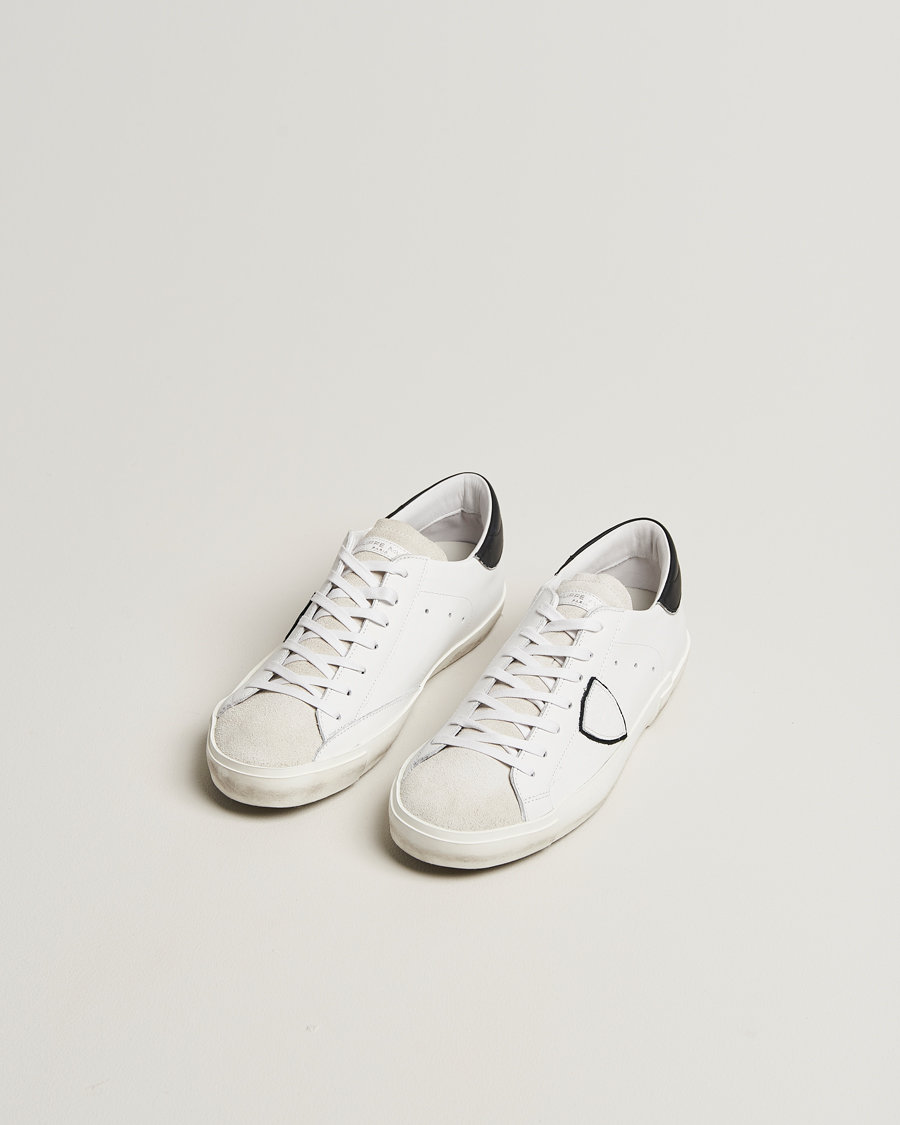 Men | Sneakers | Philippe Model | Prsx Low Top Leather Sneakers White/Black