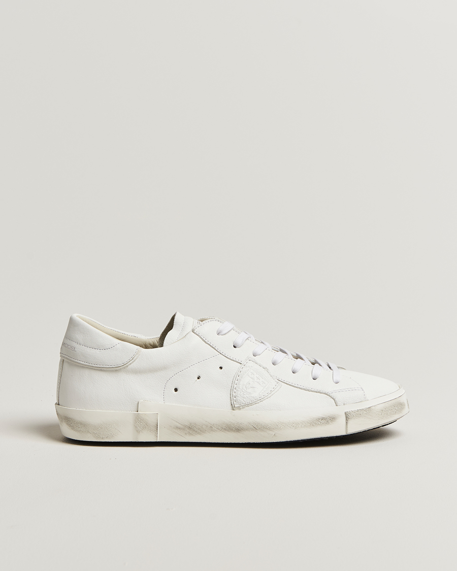 Men | Sneakers | Philippe Model | Prsx Low Top Leather Sneakers White