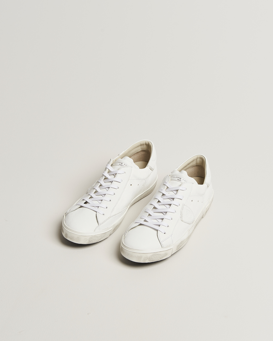 Men | Sneakers | Philippe Model | Prsx Low Top Leather Sneakers White