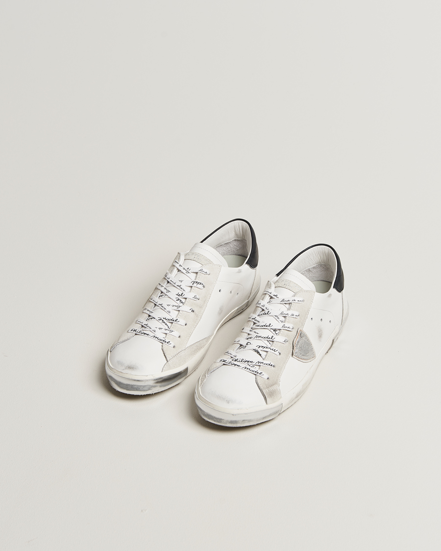 Men | Sneakers | Philippe Model | Prsx Low Top Leather Sneakers White/Silver