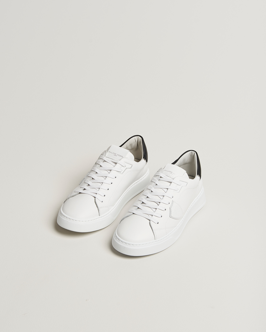 Men | Sneakers | Philippe Model | Temple Low Top Leather Sneakers White/Black
