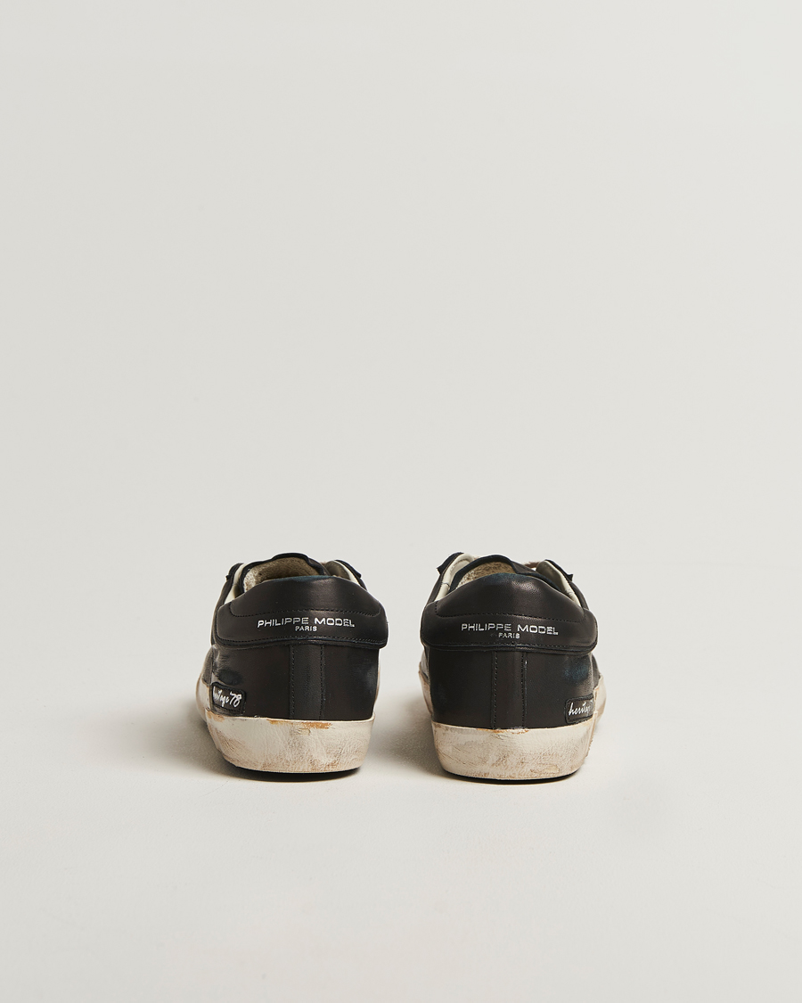Men | Sneakers | Philippe Model | Prsx Low Top Vintage Leather Sneakers Black