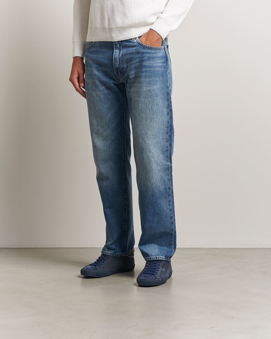 Men | Sneakers | Philippe Model | Prsx Low Top Vintage Leather Sneakers Navy