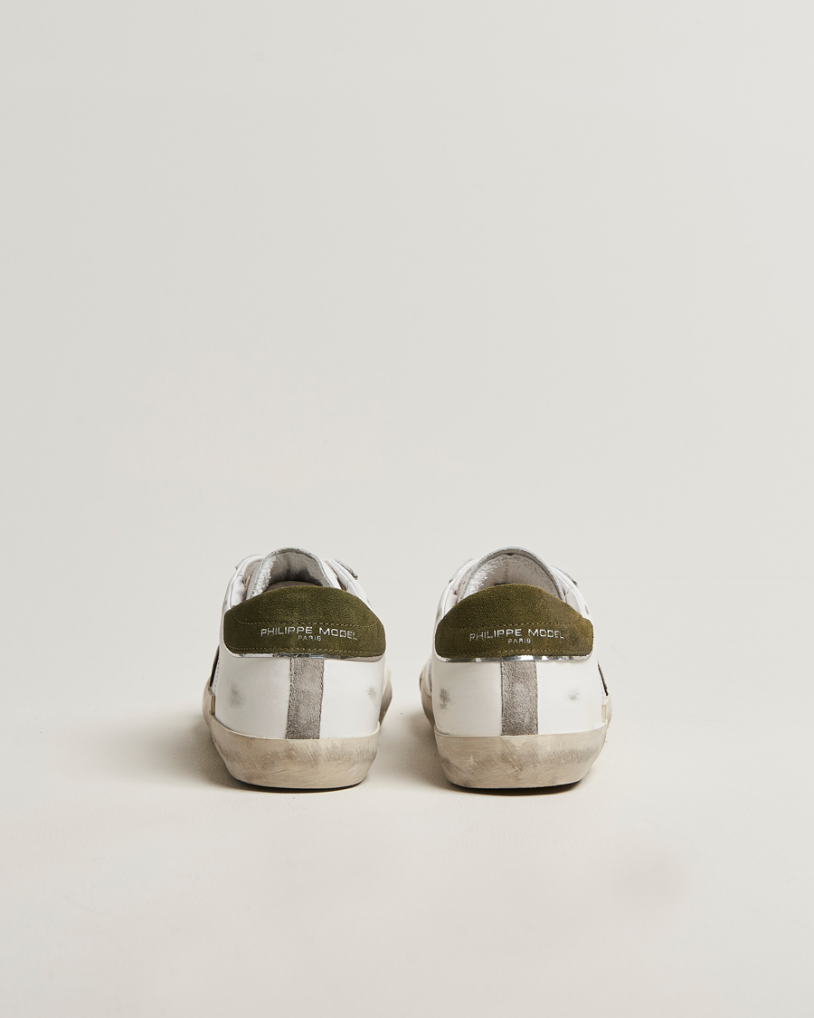 Men | Sneakers | Philippe Model | Prsx Low Top Mix Leather Sneakers White/Green