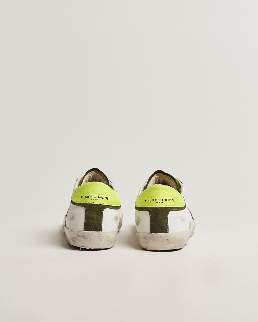 Men | Sneakers | Philippe Model | Prsx Low Top Vintage Mix Leather Sneakers White/Military
