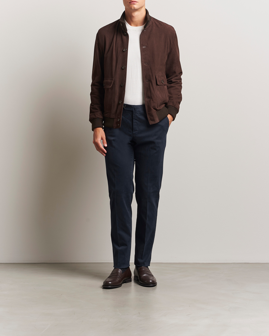 Men | Trousers | PT01 | Slim Fit Cotton/Stretch Trousers Navy