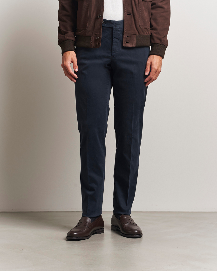 Men | Trousers | PT01 | Slim Fit Cotton/Stretch Trousers Navy