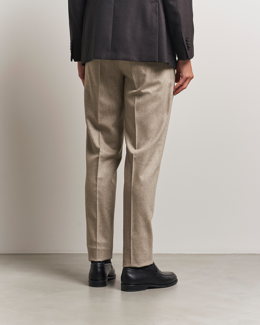 Men | Trousers | PT01 | Slim Fit Wool/Cashmere Drawstring Trousers Beige