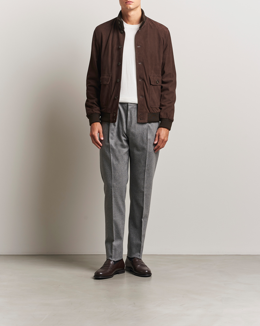 Men | Trousers | PT01 | Slim Fit Wool/Cashmere Drawstring Trousers Grey Melange