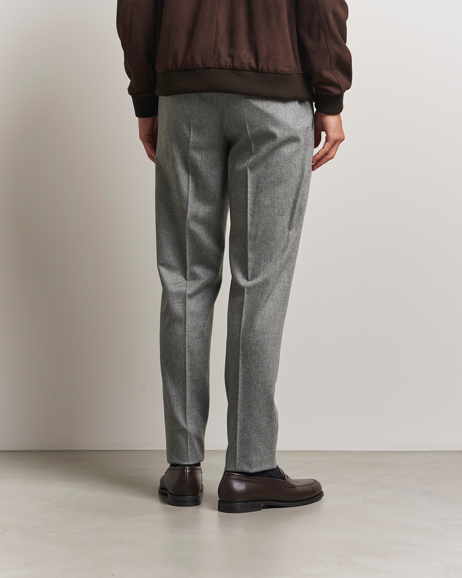 Men | Trousers | PT01 | Slim Fit Wool/Cashmere Drawstring Trousers Grey Melange