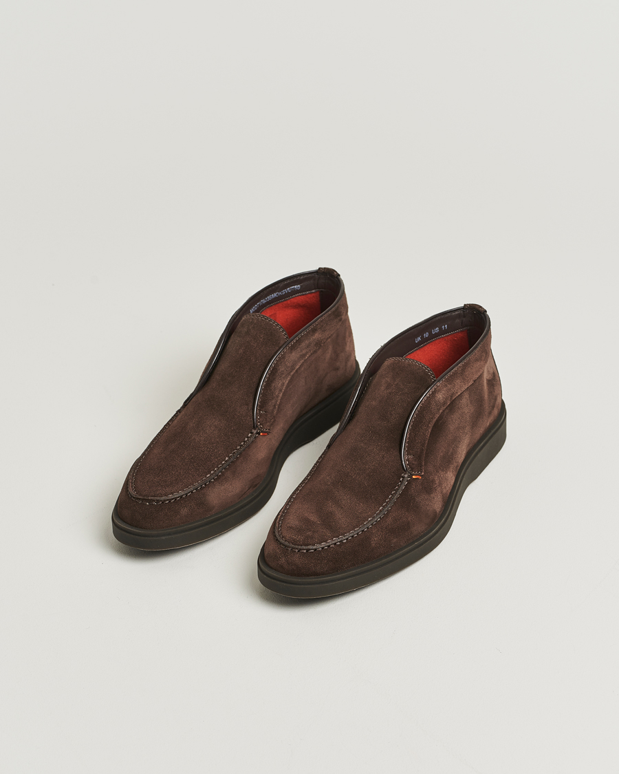 Men | Boots | Santoni | Detroit Chukka Boots Dark Brown Suede