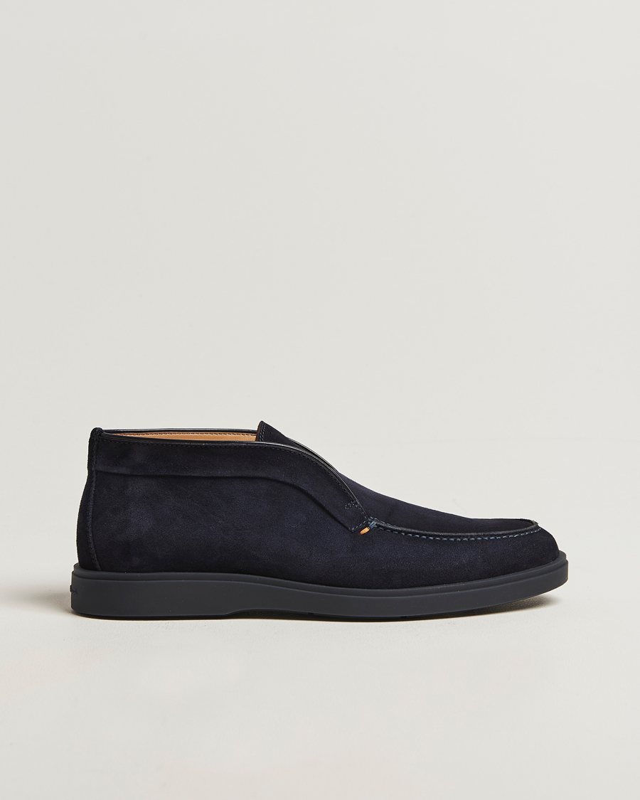 Men | Boots | Santoni | Detroit Chukka Boots Navy Suede