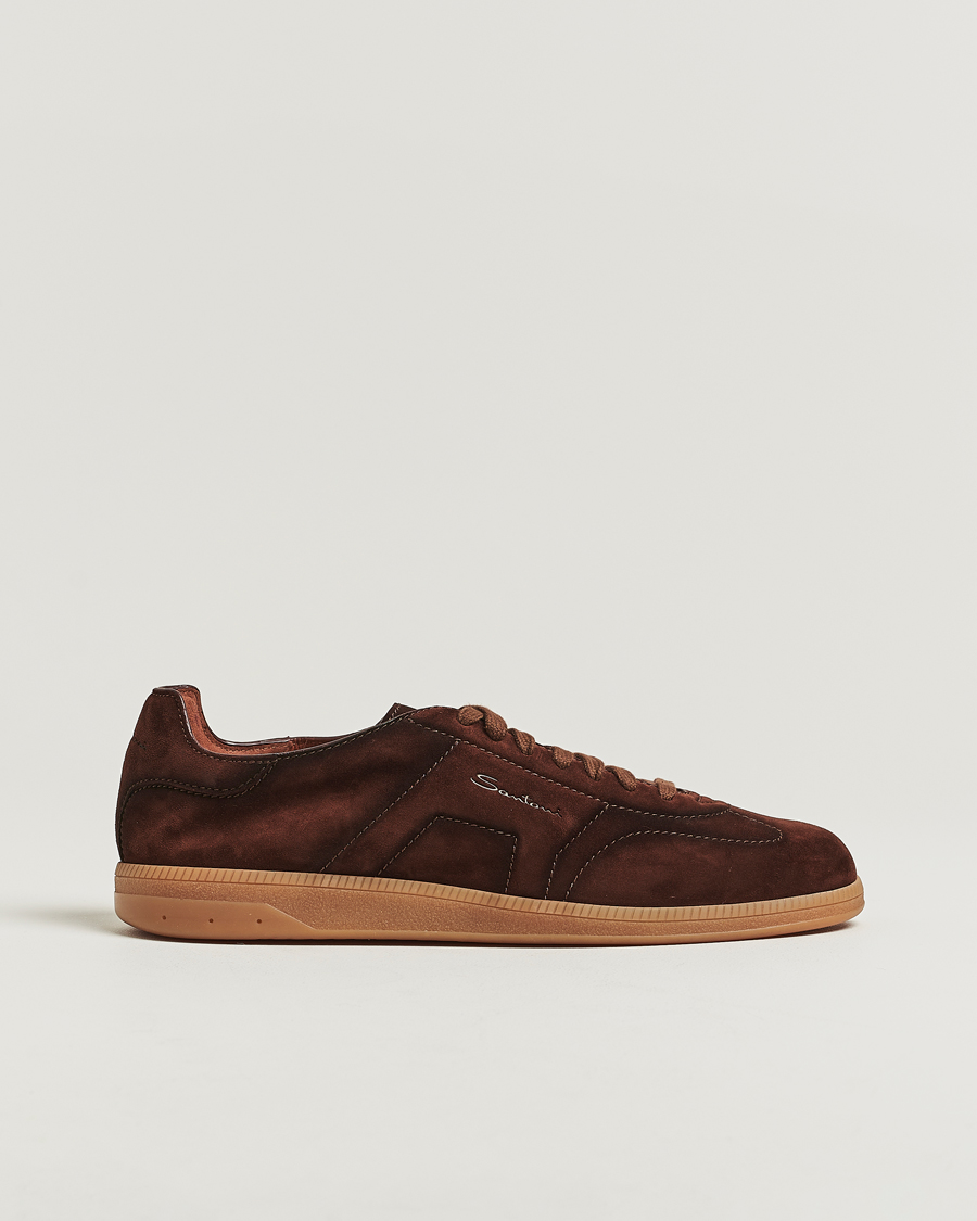 Men | Sneakers | Santoni | Oly Sneakers Dark Brown Suede