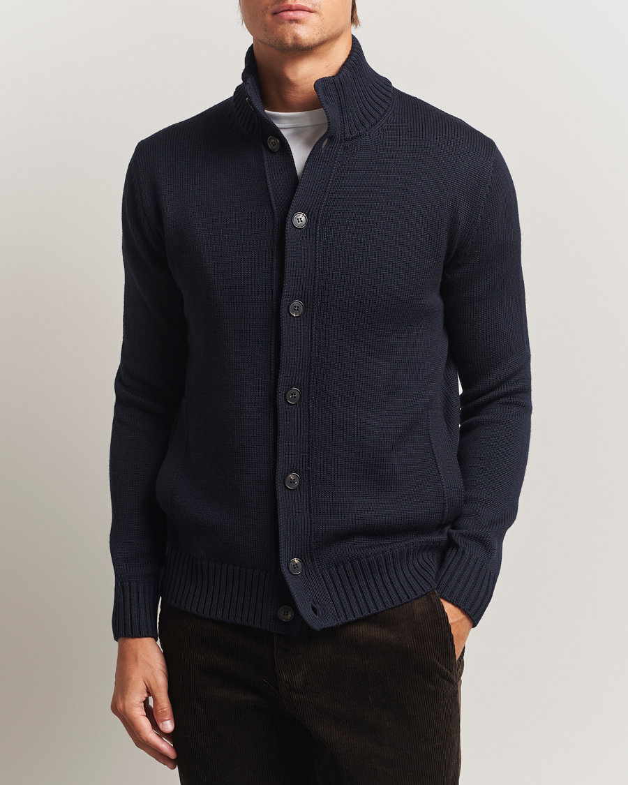 Men | Sweaters & Knitwear | Zanone | Virgin Merino Wool Chioto Navy