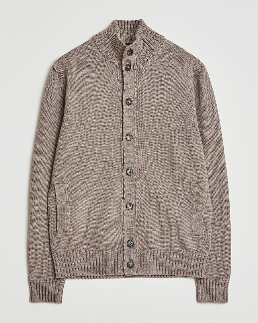 Men | Sweaters & Knitwear | Zanone | Virgin Merino Wool Chioto Taupe
