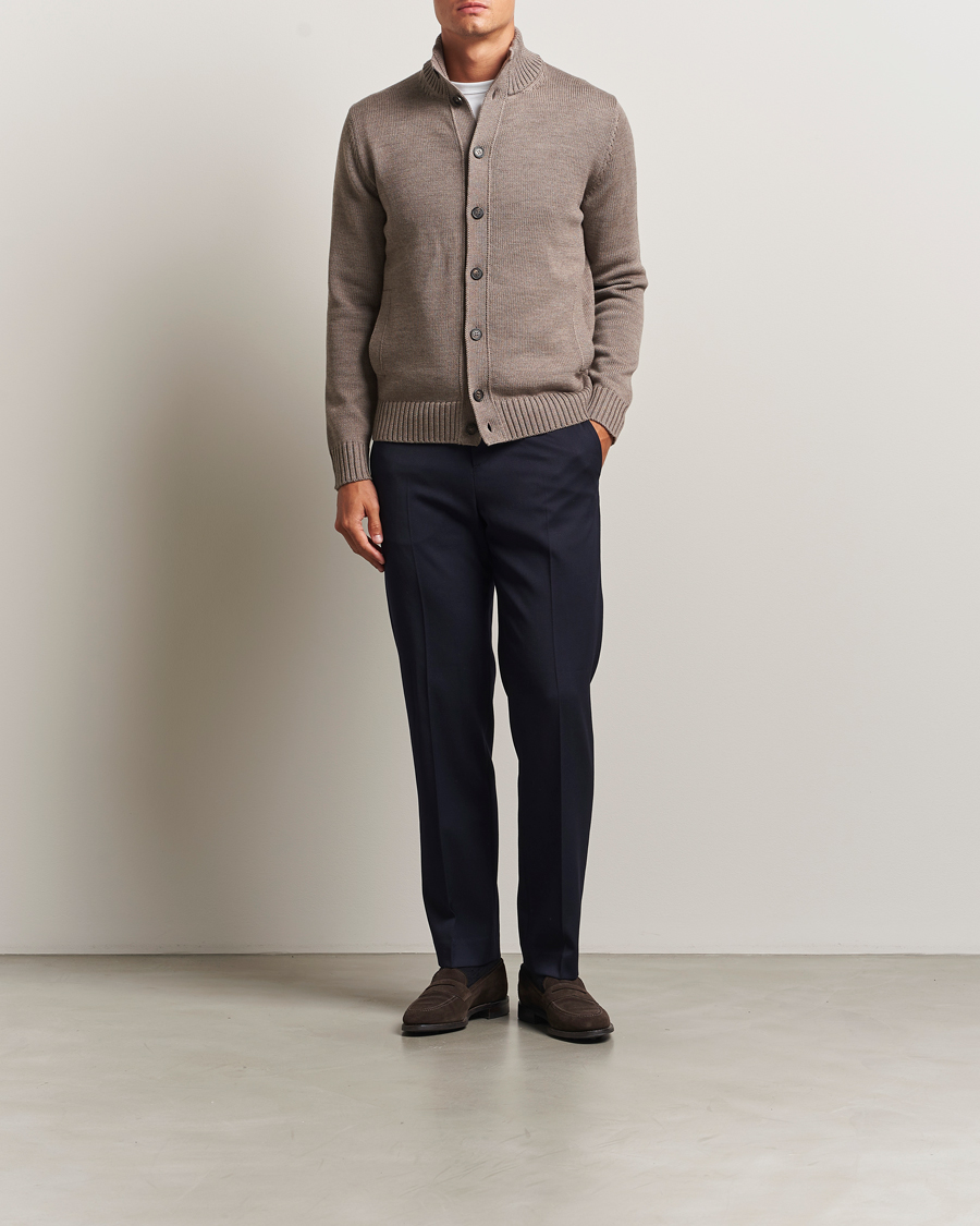 Men | Sweaters & Knitwear | Zanone | Virgin Merino Wool Chioto Taupe
