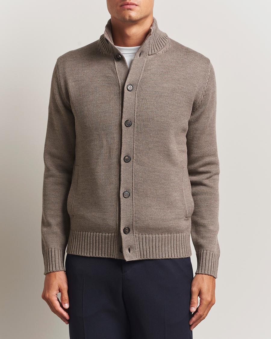Men | Sweaters & Knitwear | Zanone | Virgin Merino Wool Chioto Taupe