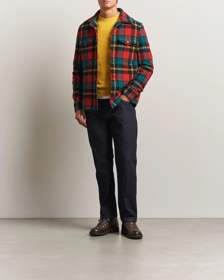 Men | Coats & Jackets | Valstar | Wool Plaid Shirt Jacket Black/Red