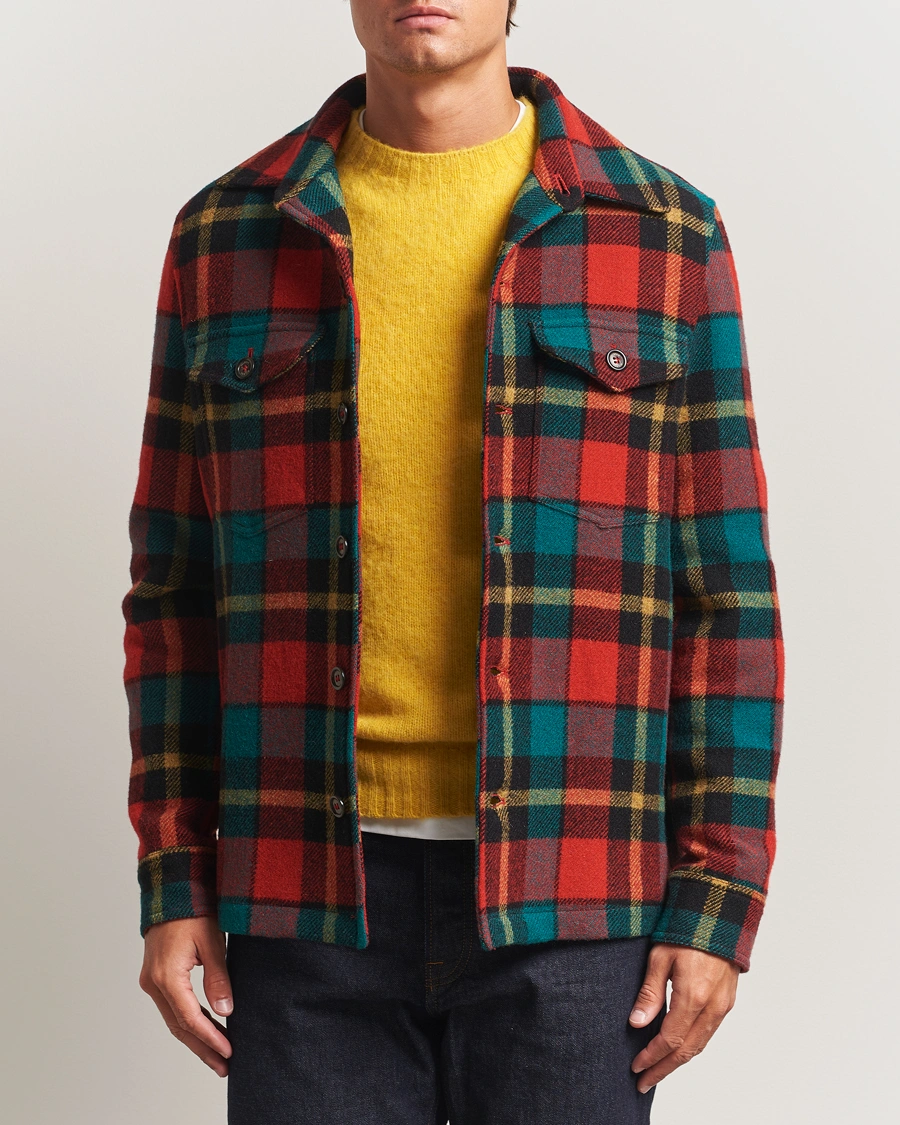Men | Coats & Jackets | Valstar | Wool Plaid Shirt Jacket Black/Red
