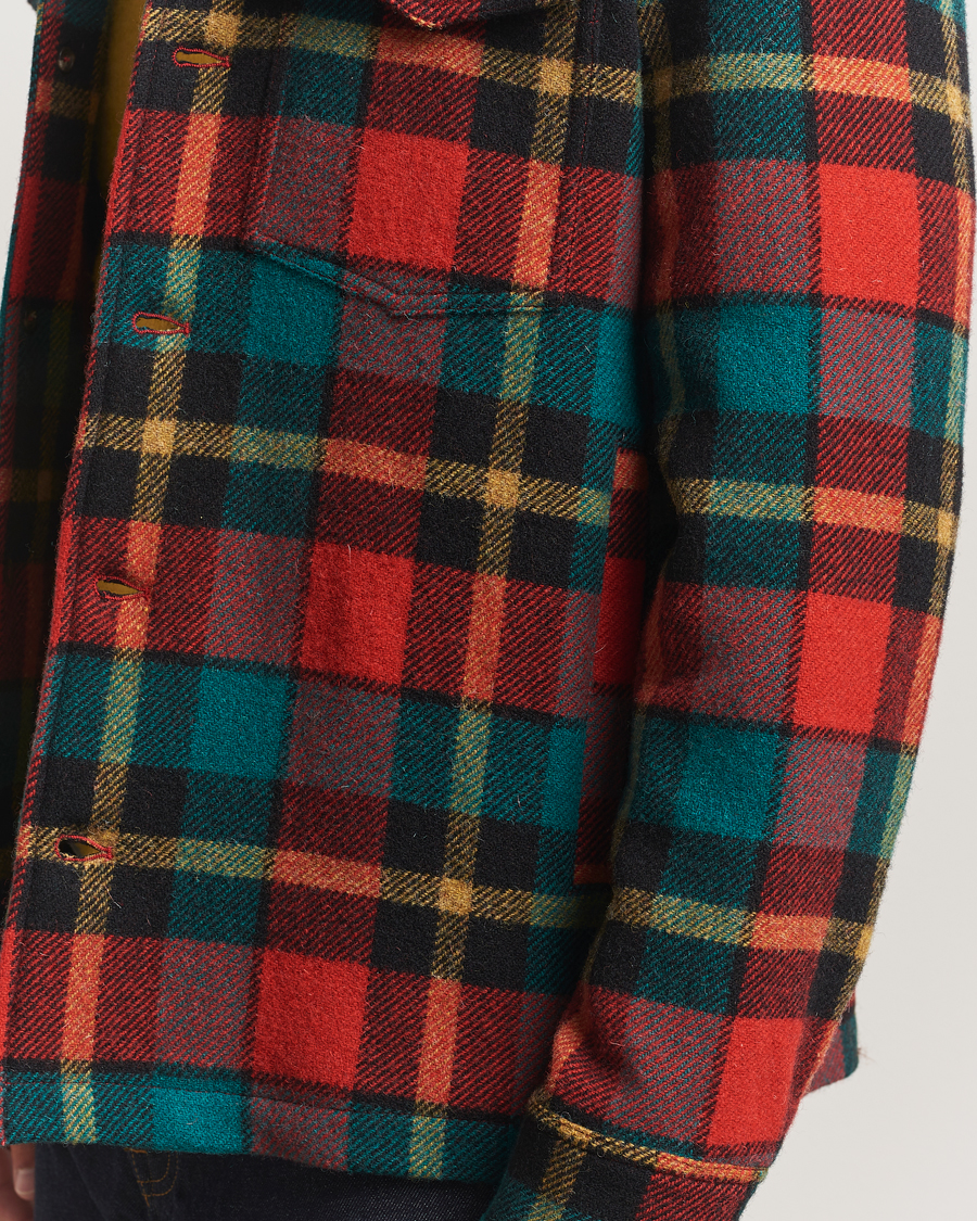 Men | Coats & Jackets | Valstar | Wool Plaid Shirt Jacket Black/Red