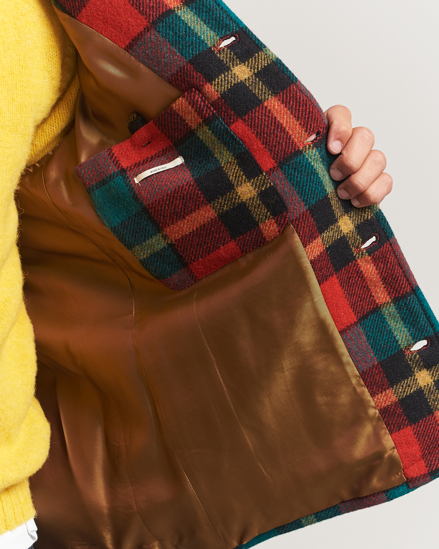 Men | Coats & Jackets | Valstar | Wool Plaid Shirt Jacket Black/Red