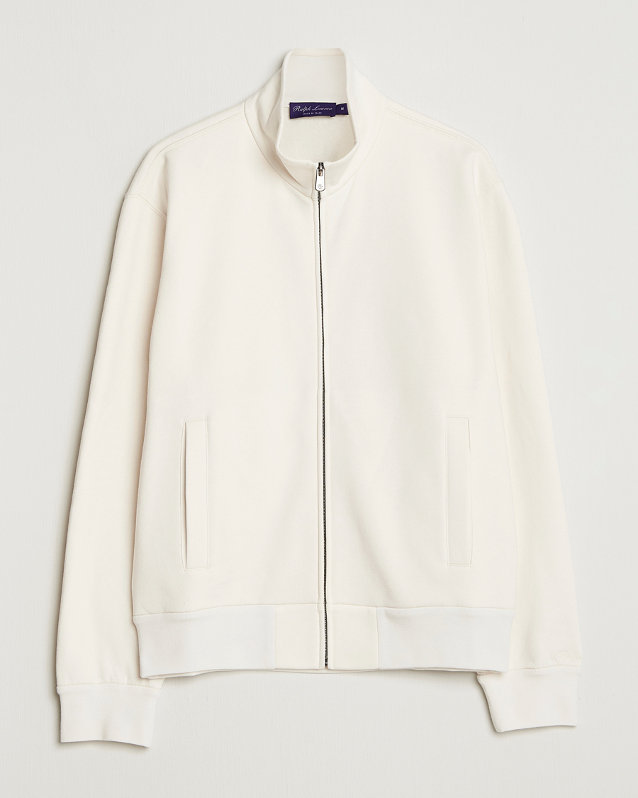 Men | Sweaters & Knitwear | Ralph Lauren Purple Label | Full Zip Cotton Felpa Cream