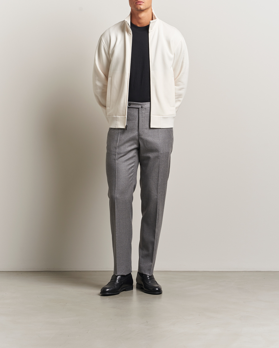 Men | Sweaters & Knitwear | Ralph Lauren Purple Label | Full Zip Cotton Felpa Cream