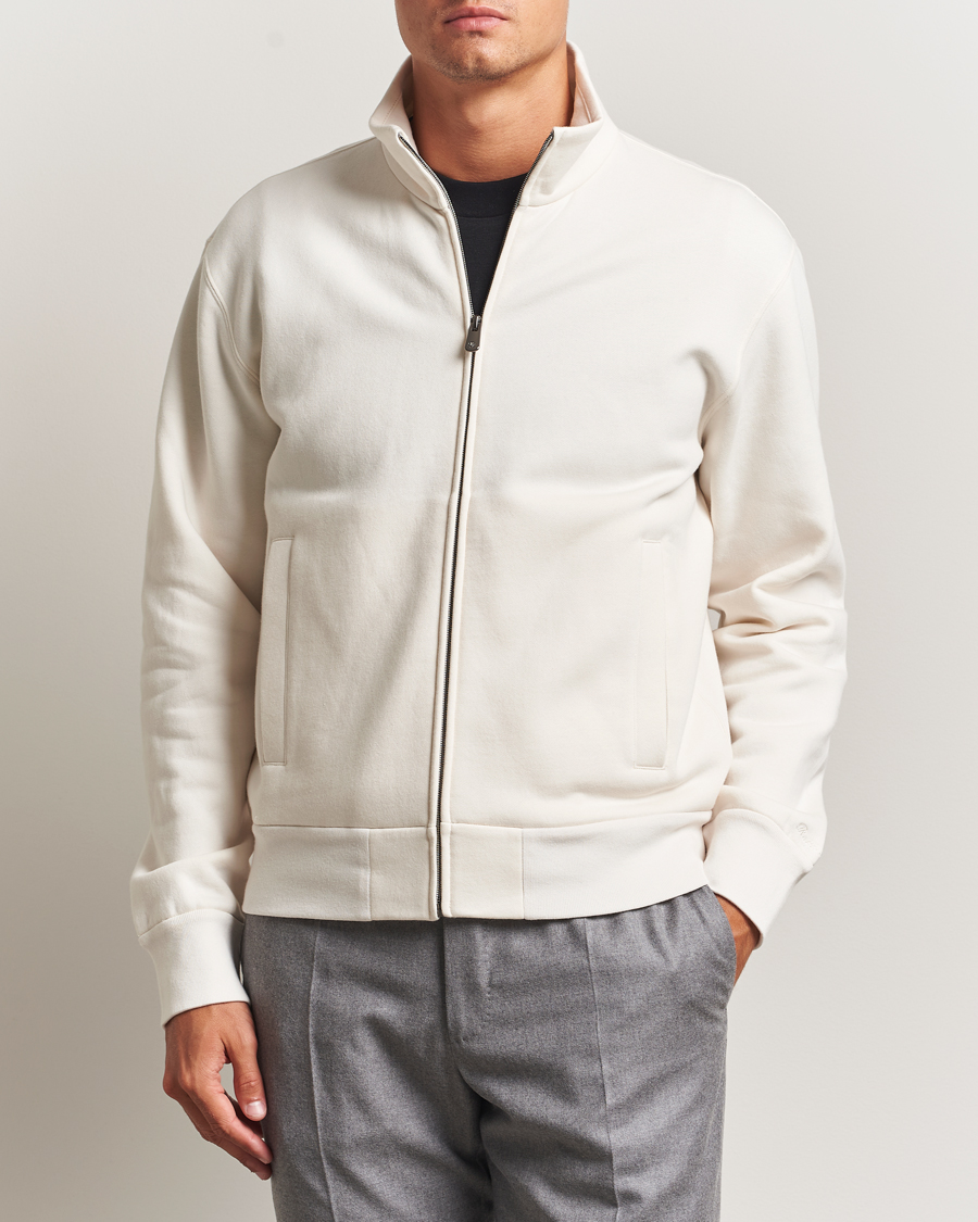 Men | Sweaters & Knitwear | Ralph Lauren Purple Label | Full Zip Cotton Felpa Cream