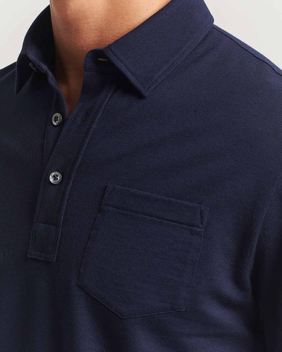 Men | Polo Shirts | Ralph Lauren Purple Label | Long Sleeve Polo Shirt Navy