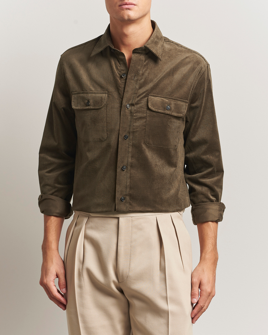 Men | Shirts | Ralph Lauren Purple Label | Corduroy Overshirt Loden