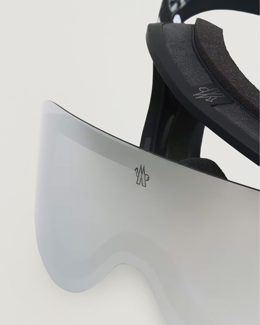Men | Sunglasses | Moncler Lunettes | 0ME8017 Ski Goggles Black/Silver