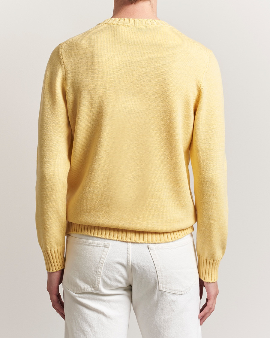 Men | Sweaters & Knitwear | Piacenza Cashmere | Brushed Wool Crew Neck Yellow