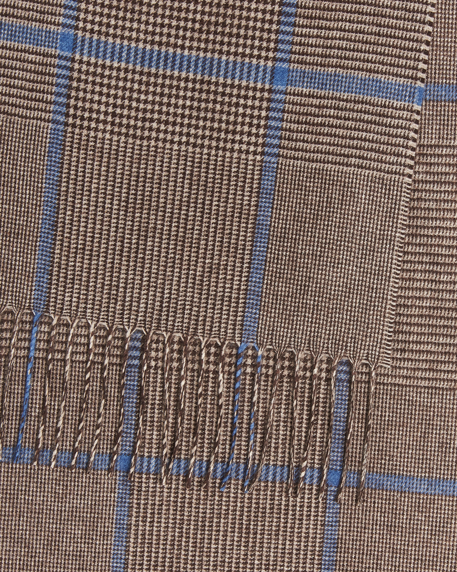 Men | Scarves | Piacenza Cashmere | Cashmere/Silk Overcheck Scarf Brown