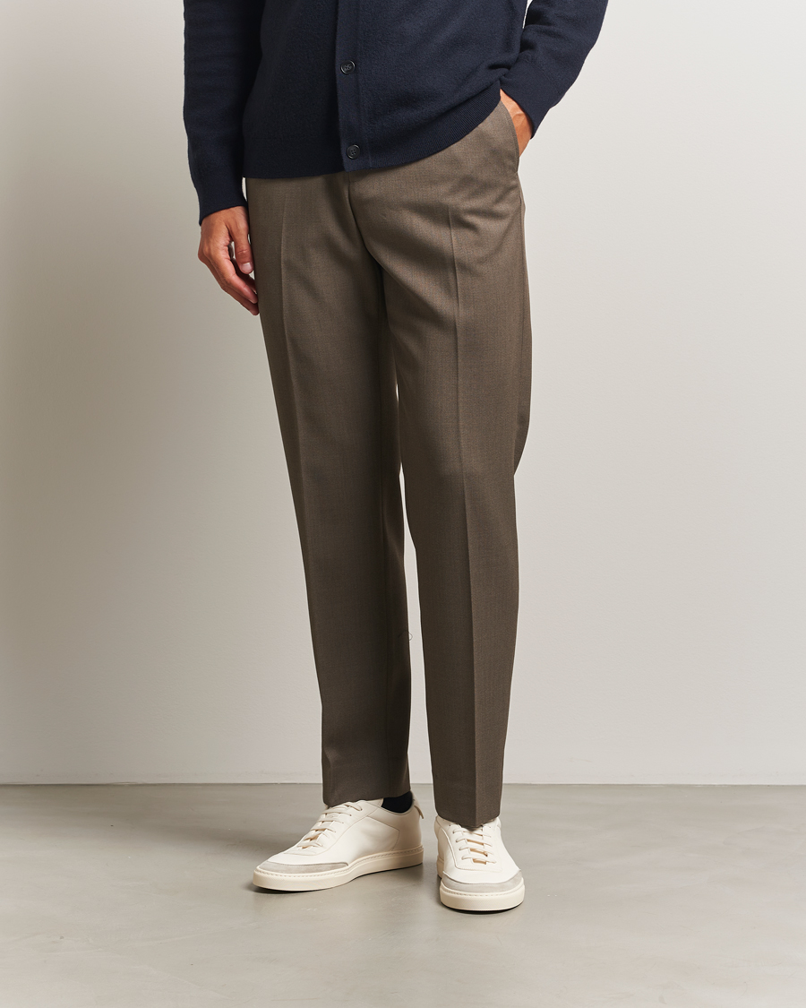 Men | Trousers | Filippa K | Theo Relaxed Wool Trousers Driftwood